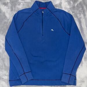 Tommy Bahama IslandZone Quarter Zip Pullover Blue Men's M